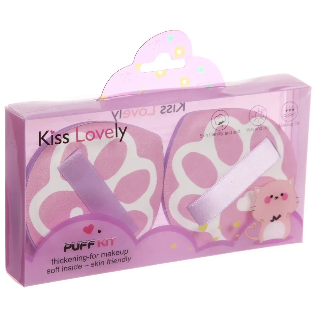 Спонжи для макияжа 2шт фигурные «FRIDA», лапки, цвет розовый, 14,2*7,6см