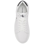 CK/Calvin Klein cowhide leather printed simple low-top sneakers men's white and black