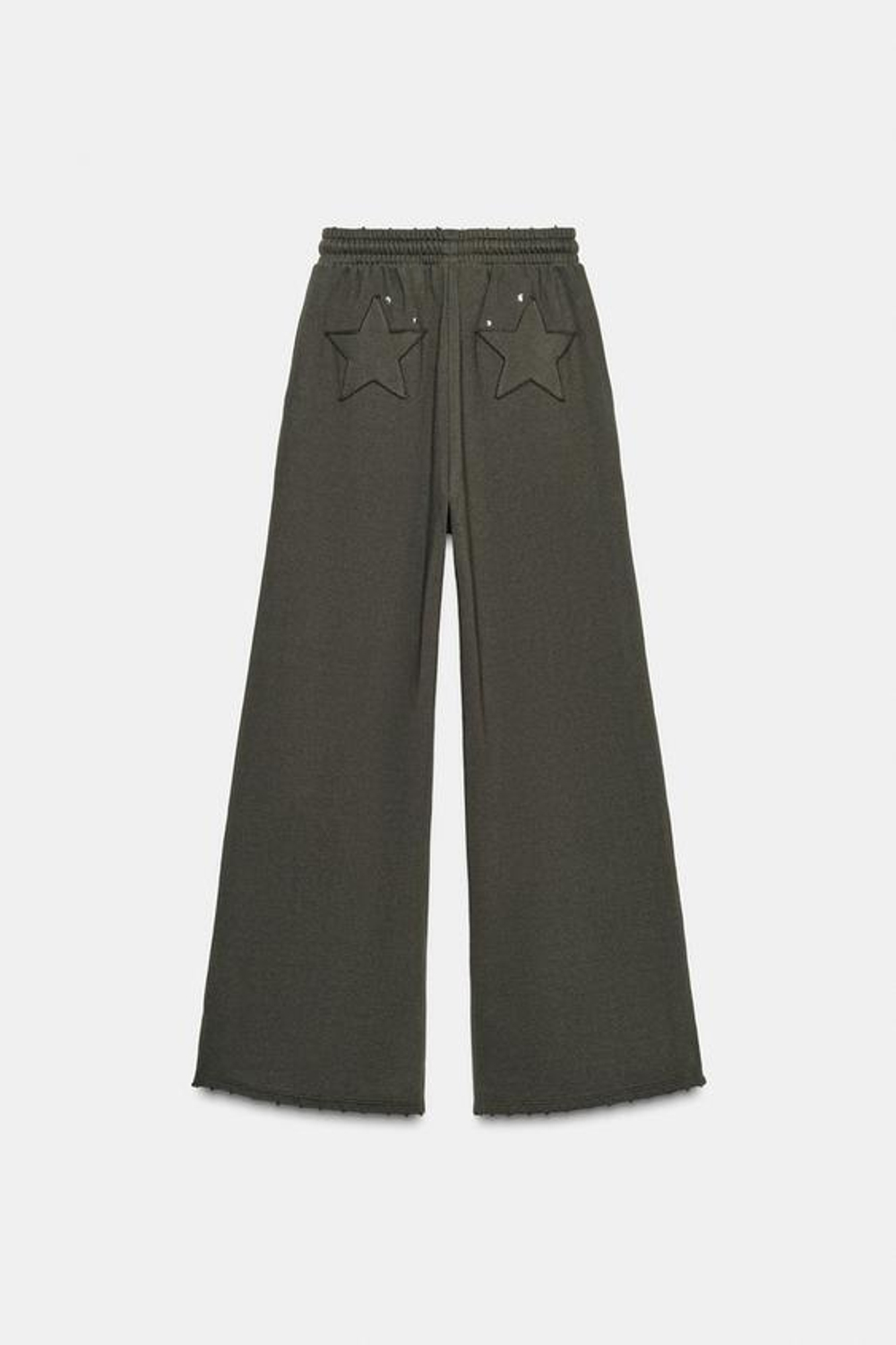 ZARA БРЮКИ С ЭФФЕКТОМ ПОТЕРТОСТИ, ЗВЕЗДАМИ И ЗАКЛЕПКАМИ, ТЕМНО-КОРИЧНЕВЫЙ