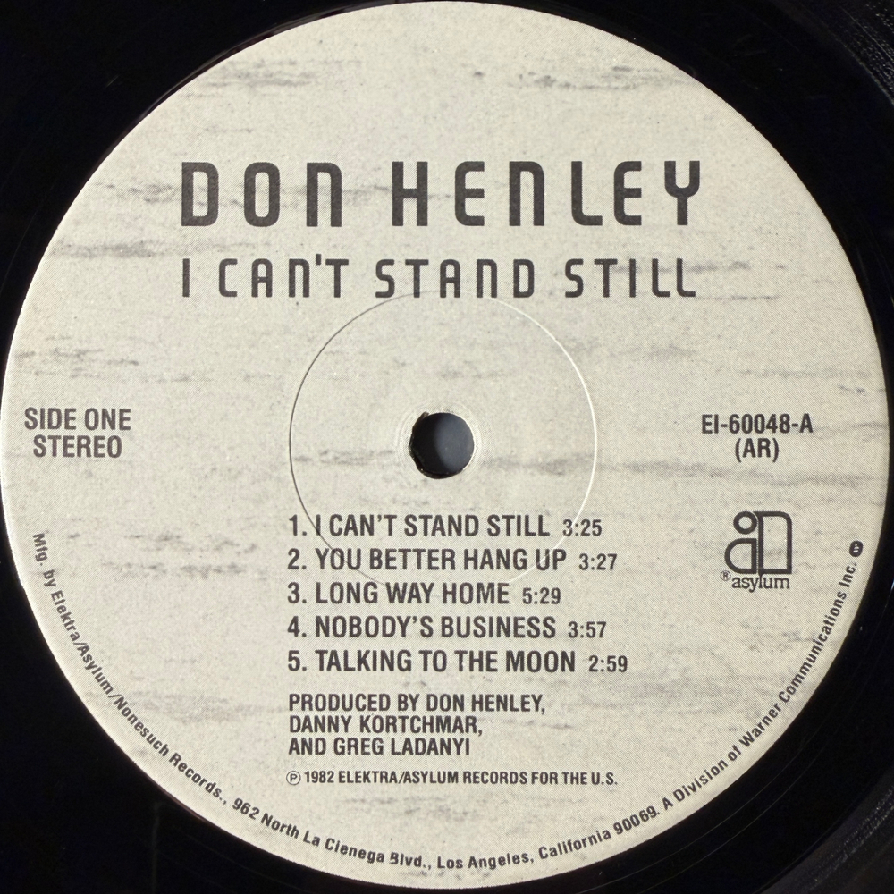 Виниловая пластинка Don Henley ‎– I Can't Stand Still LP
