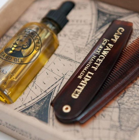 Подарочный набор Captain Fawcett Beard Oil (CF.332) & Folding Pocket Beard Comb (CF.82T)