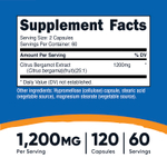 Nutricost, Цитрусовый бергамот, 120 капсул (600 мг в каждой капсуле)