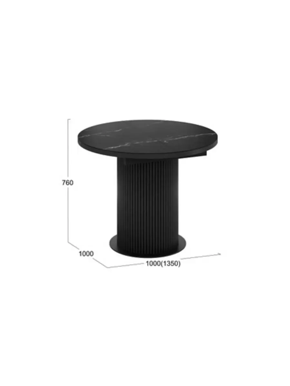 Стол кухонный Стекло глянцевое мрамор 100(135)х100х76 см