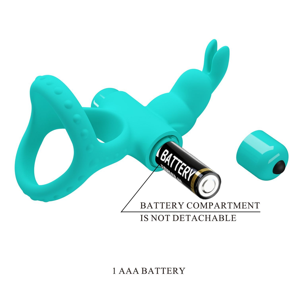 Бирюзовое эрекционное виброкольцо Passionate Figgy (Цвет: бирюзовый)