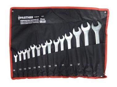 Набор ключей комбинированных, 14пр.(10, 12-19, 21, 24, 27, 30, 32мм), на полотне Partner PA-3014P