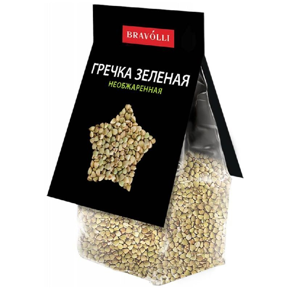 Гречка зеленая необж. 350гр Bravolli