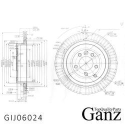 Диск тормозной задний с покрытием LAND ROVER Sport GANZ GIJ06024