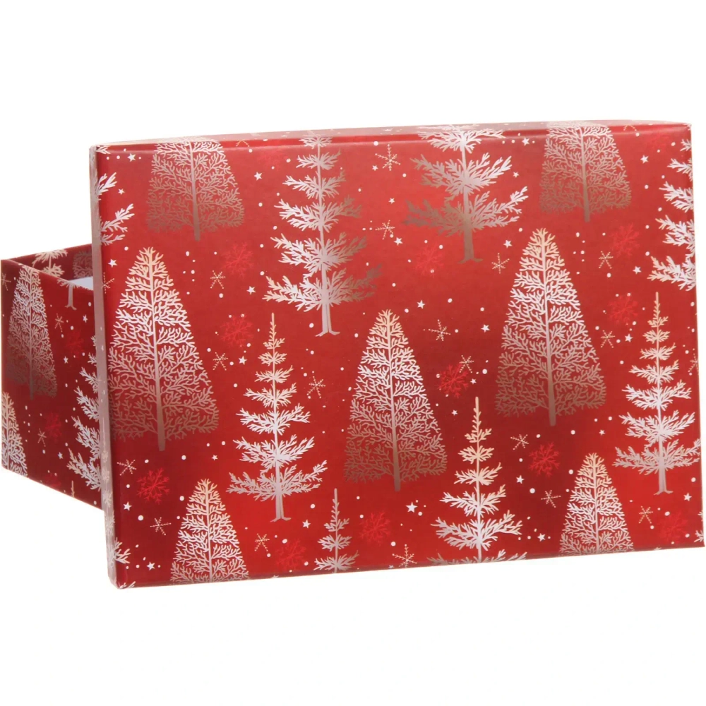 Коробка подарочная «Веселые елочки» 21*15*8,5 см