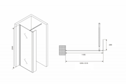 Душевая перегородка ABBER Immer Offen AG66120B