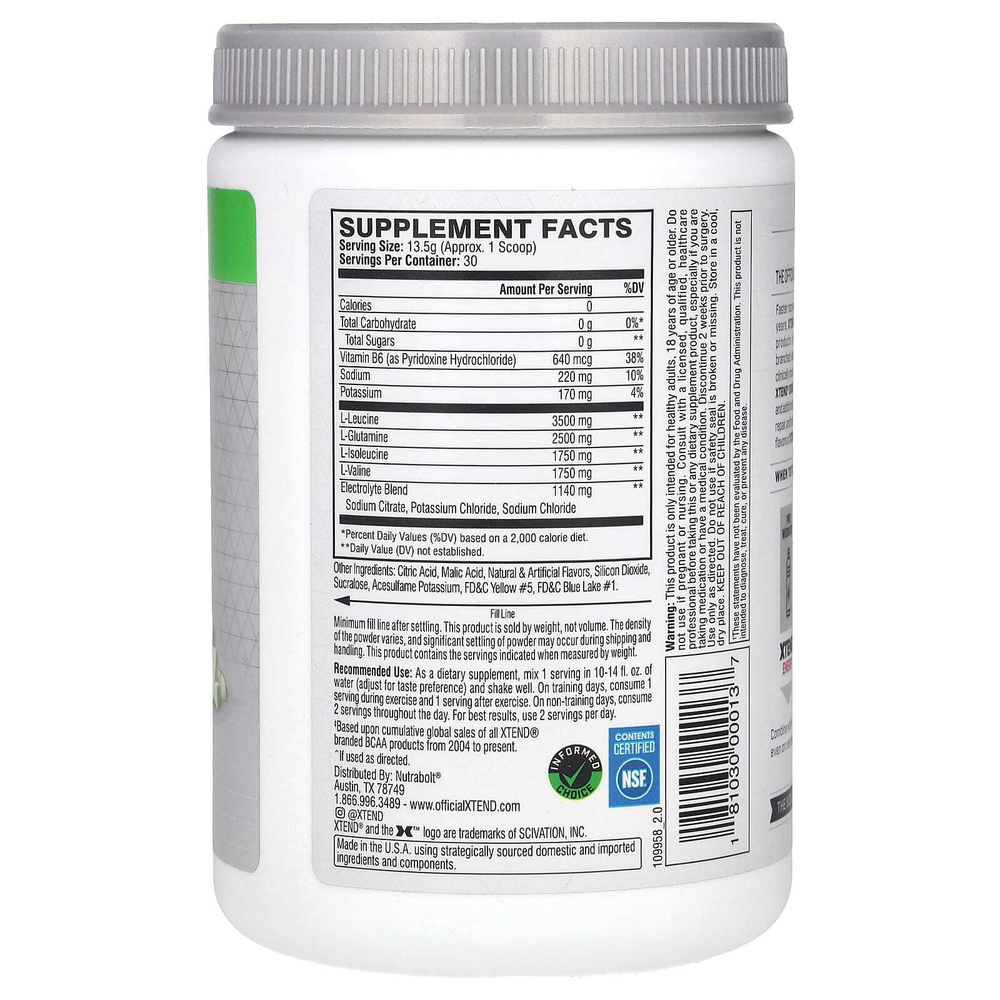 XTEND, The Original 7 г BCAA, со вкусом яблока, 405 г (14,3 унции)