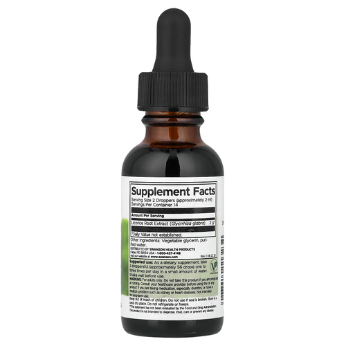 Swanson Vitamins, Жидкий экстракт корня солодки, 29,6 мл (1 жидк. унц.)