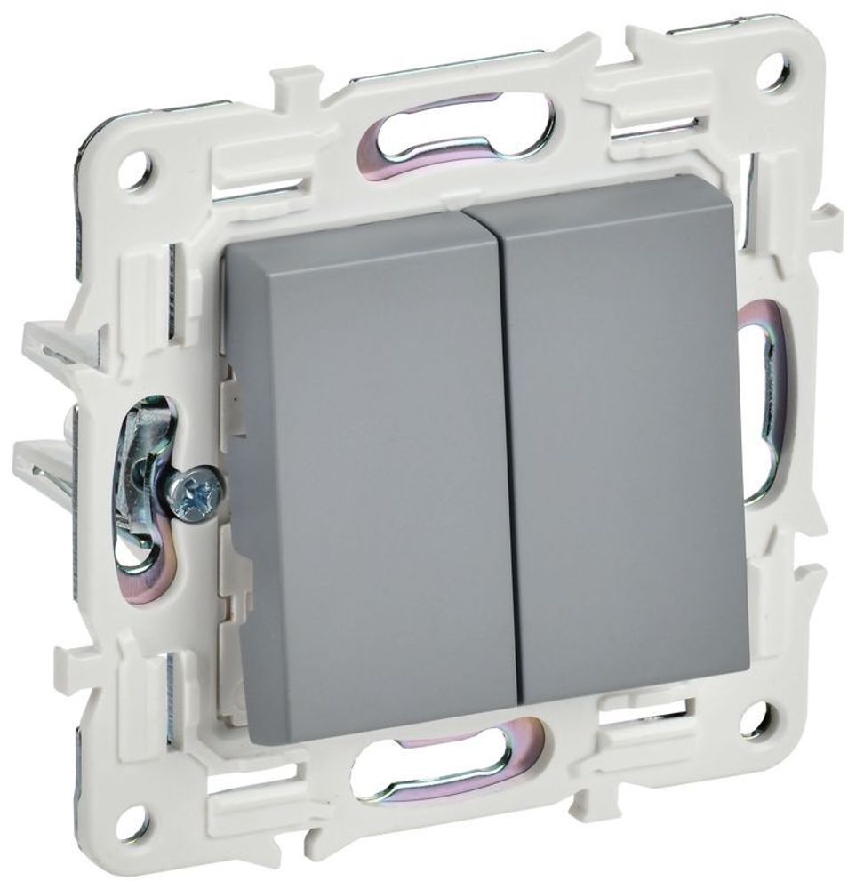 Выключатель 2-кл. SKANDY 10А SK-V04Gr сер. IEK SK-V20-0-10-K03