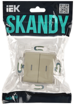 SKANDY Выключатель 2-клавишный с индикацией 10А SK-V09B бежевый IEK
