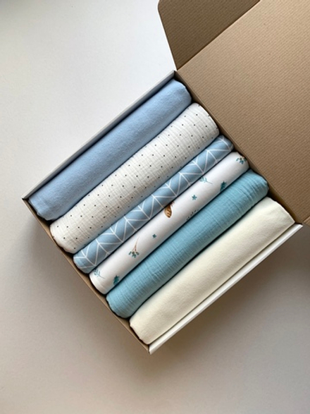 Набор пеленок "Голубые перышки XL"