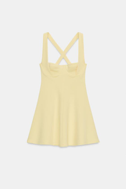 ZARA КОРОТКОЕ ПЛАТЬЕ В СКЕЙТЕРСКОМ СТИЛЕ, ЖЕЛТЫЙ