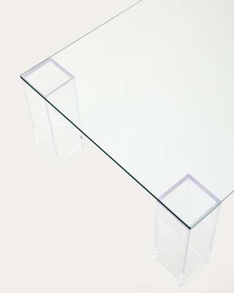 Журнальный столик из закаленного стекла Adularia, прозрачный, 140 x 60