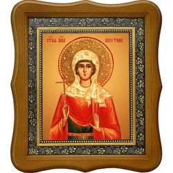 Алевтина Кесарийская (Палестинская) святая мученица. Икона на холсте.