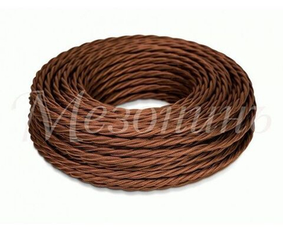 Витой ретро провод "Мезонинъ" 3х2,5 15м/уп ШОКОЛАД GE70152-17