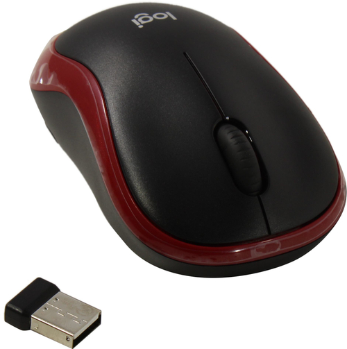 Logitech M185 Red Wireless Mouse <910-002633> (RTL)  USB 3btn+Roll  уменьшенная