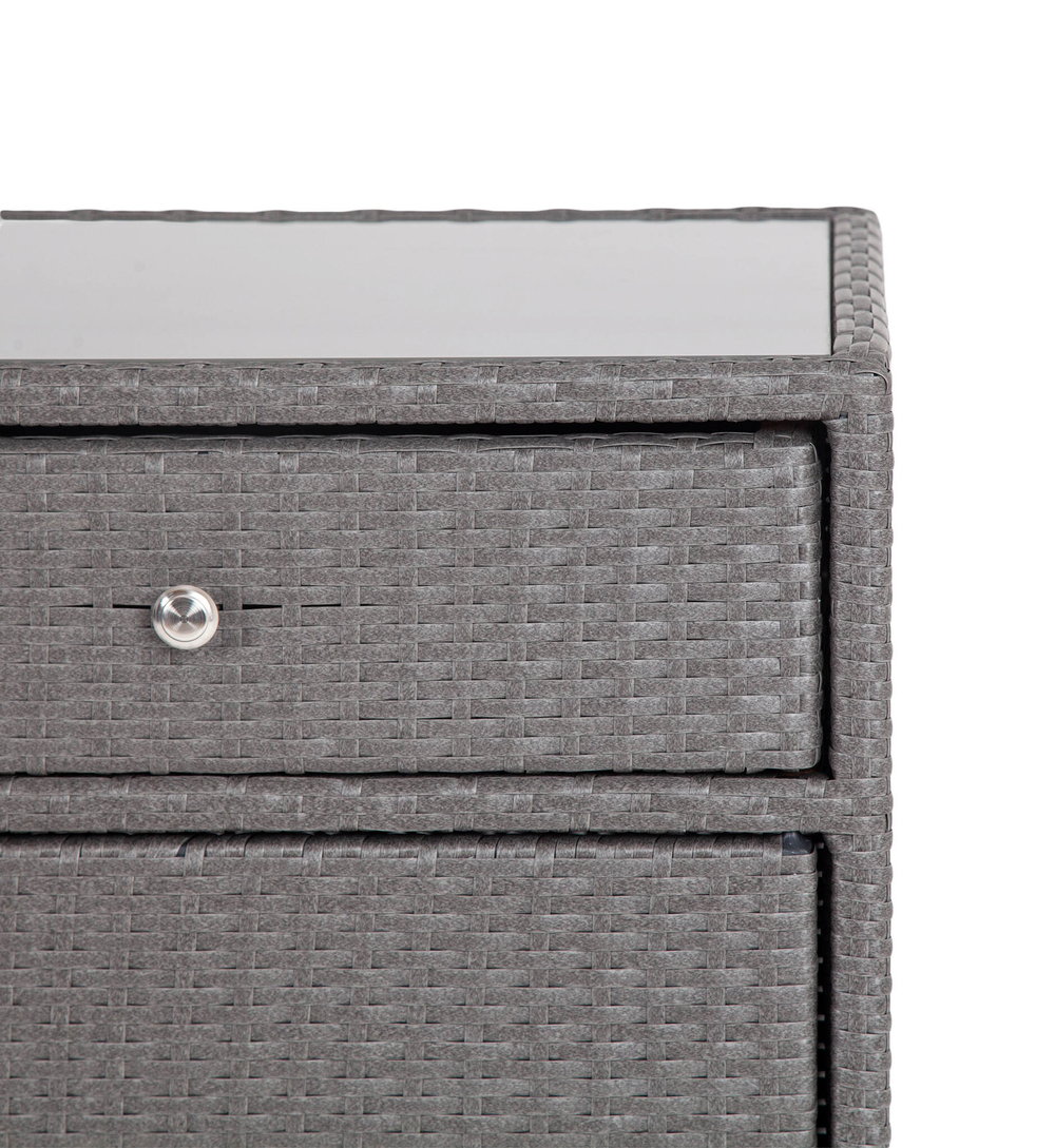 "Мальта" тумба плетеная из искусственного ротанга, цвет графит