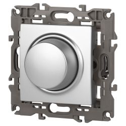 14-4101-03 ЭРА Светорегулятор поворотно-нажимной, 400ВА 230В, IP20, Эра Elegance, алюминий