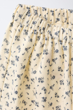 ZARA БРЮКИ БЭГГИ С ЦВЕТОЧНЫМ ПРИНТОМ, ЭКРЮ