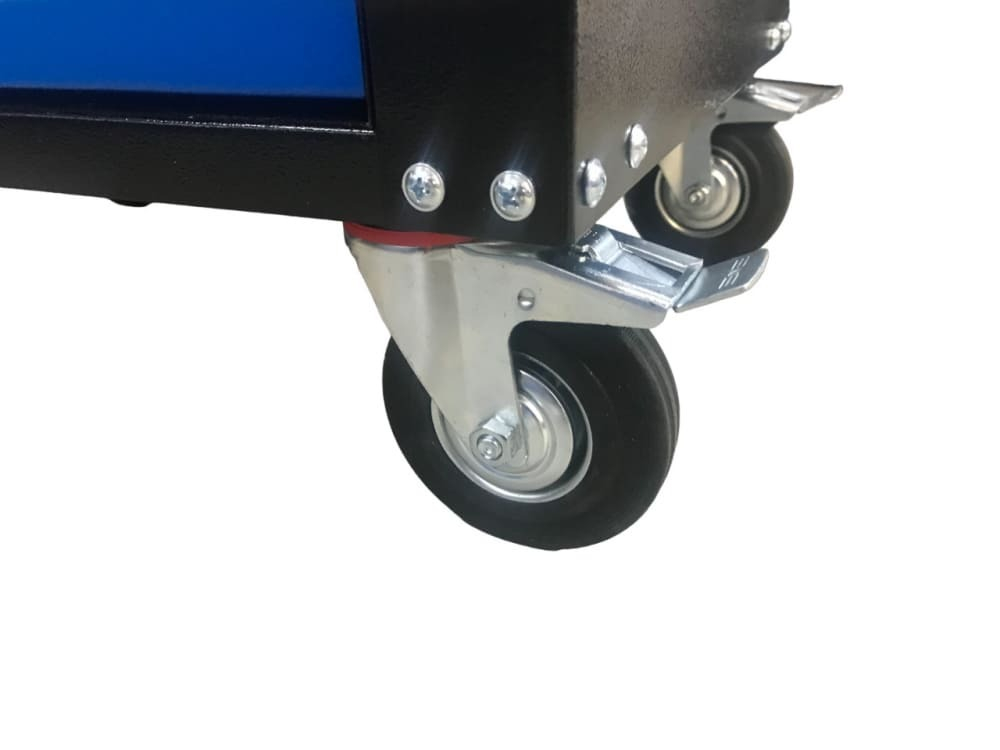 Инструментальная тележка GWT-B7L (7 ящиков, центральный замок, колеса с тормозом, синяя)