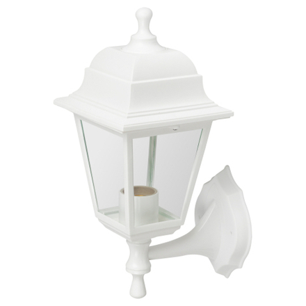 Садово-парковый светильник ЭРА НБУ 04-60-001 белый 4 гранный настенный IP44 Е27 max60Вт