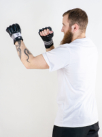 Шингарты OXXFIRE, эластичный манжет на липучке, кожа, черные