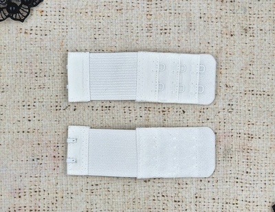 Застежка-удлинитель для бюстгалтера, р. 9,5*3см/8мм, белый