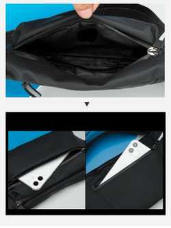 Сумка на пояс мужская через плечо на плечо поясная для документов спортивная, синяя