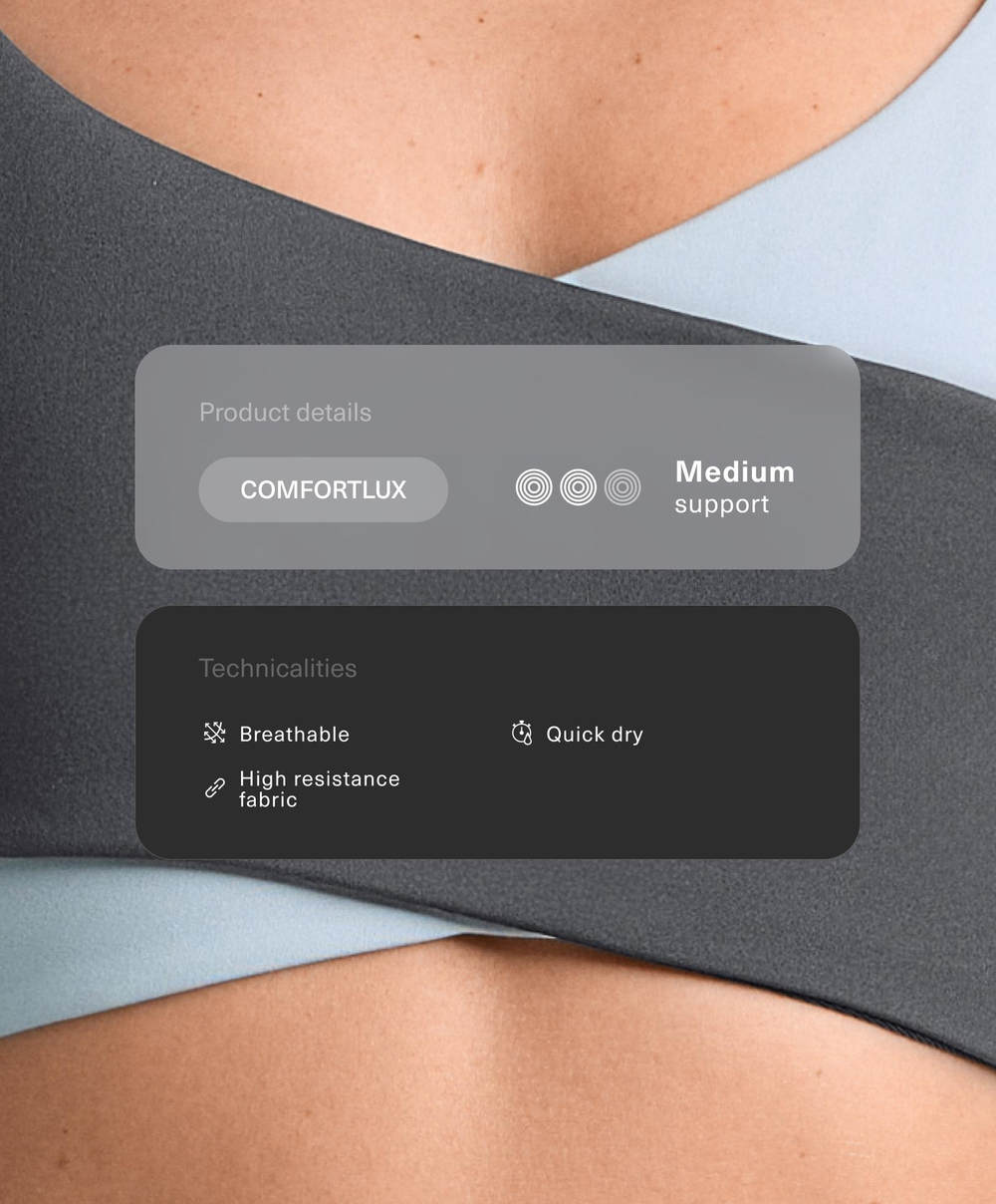 OYSHO Спортивный бюстгальтер Comfortlux со средней степенью поддержки, асфальтовый