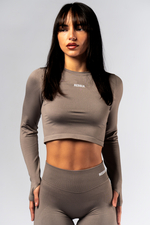 Рашгард Seamless Long-Sleeve Top POWER 892 LIGHT BROWN ASH