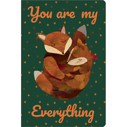 Блокнот "Sweety.Лисички" А6 96 листов, твердая ламинированная обложка соффтач, ляссе