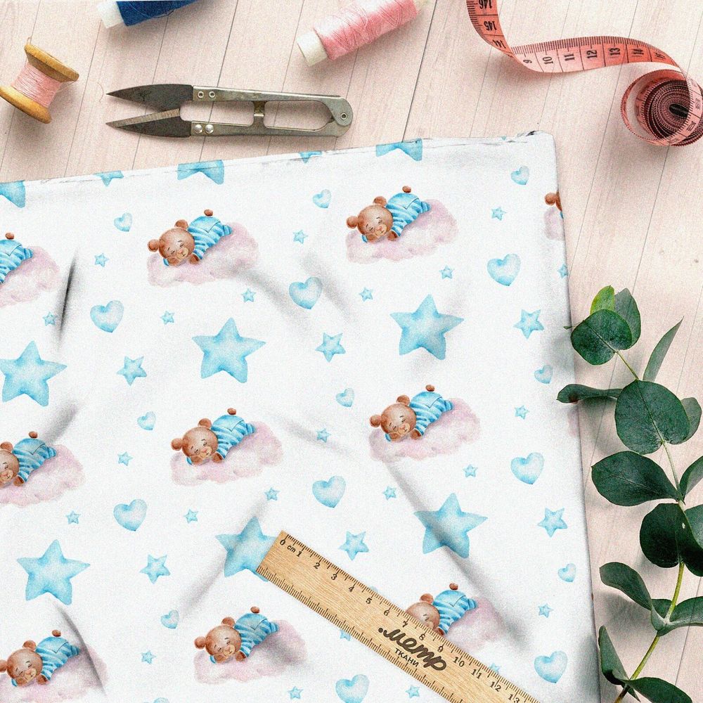 Ткань флис спящие медвежата