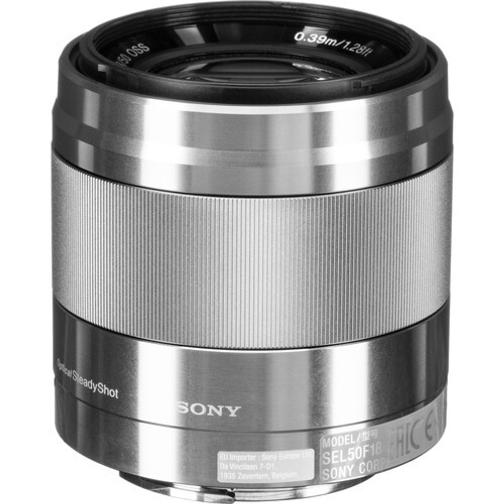 Объектив Sony 50mm f/1.8 OSS (SEL-50F18), серебристый