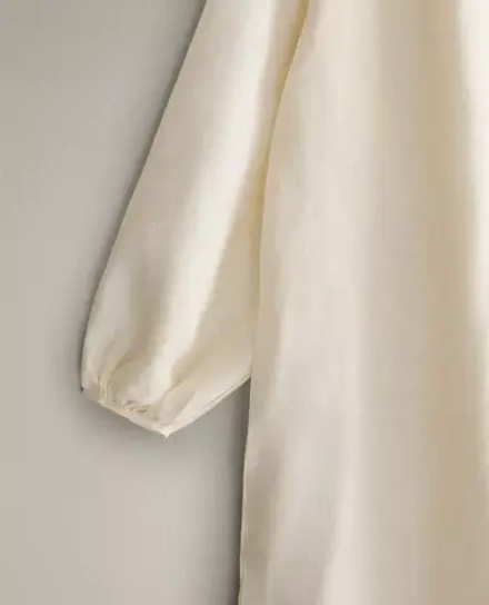 ZARA HOME ЛЬНЯНАЯ НОЧНАЯ РУБАШКА, ЭКРЮ