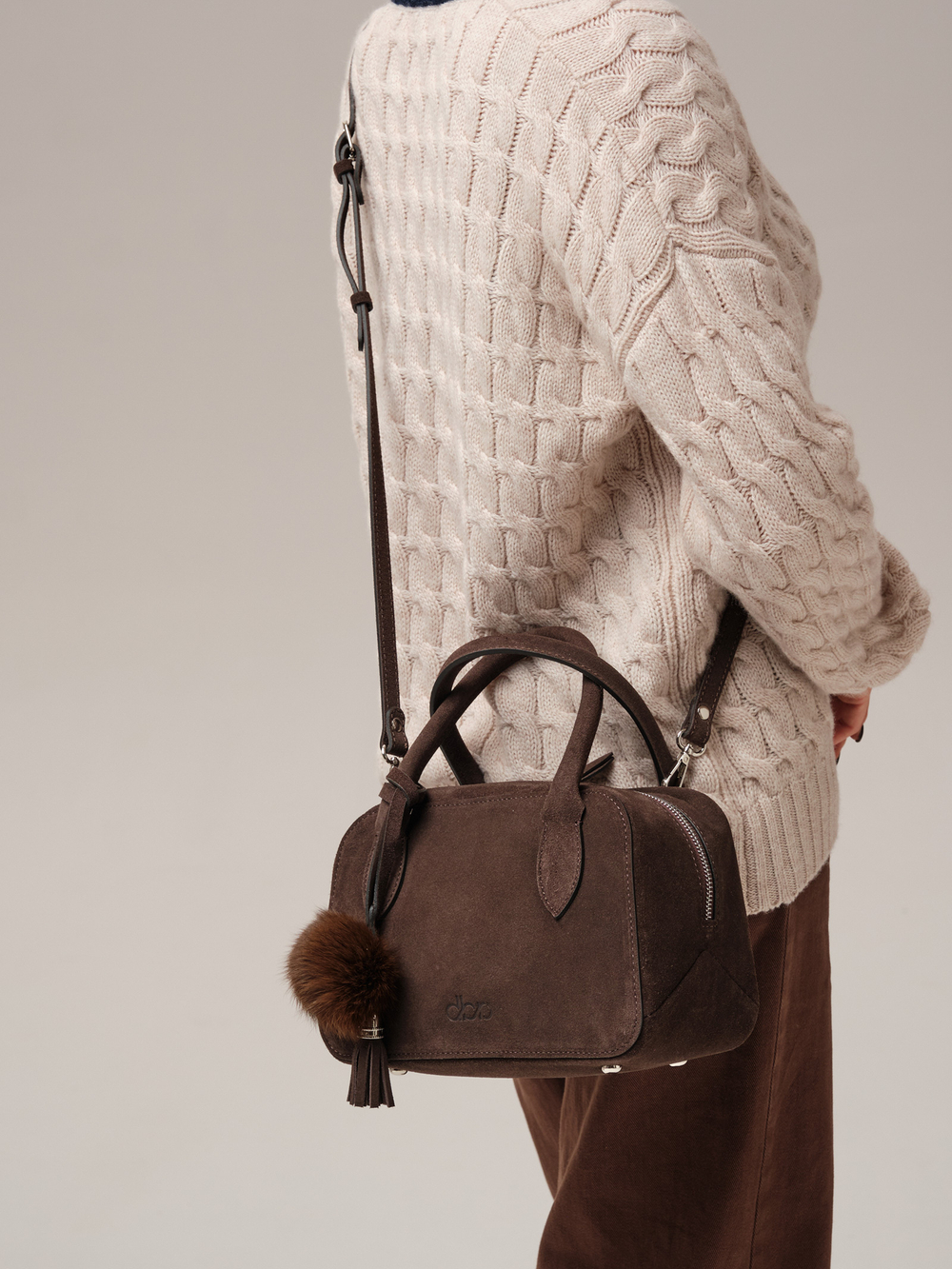 Замшевая сумка DBR 31348 темно-коричневый