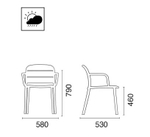 Кресло пластиковое Papatya Beykoz-K, антрацит