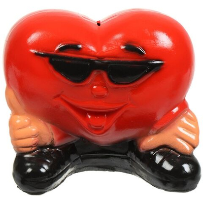 Копилка Сердце Улыбка, 20х17 см, арт.289, красн