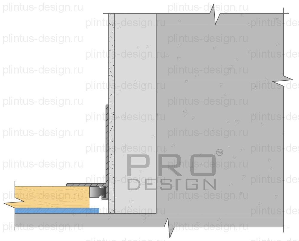 Щелевой плинтус Pro Design Mini L 601 Анодированный коньяк 2700мм