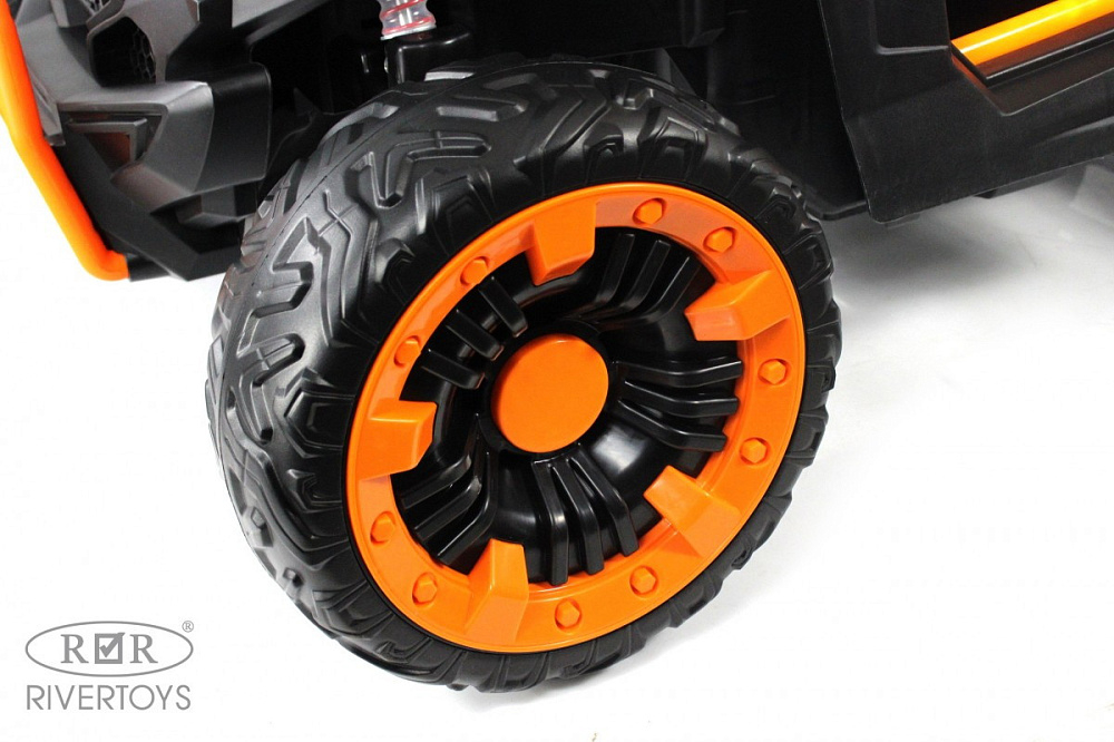 Детский электромобиль RiverToys X707XX WHITE-ORANGE/бело-оранжевый