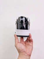 A Bathing Ape Bape Sta Patent Leather Black White