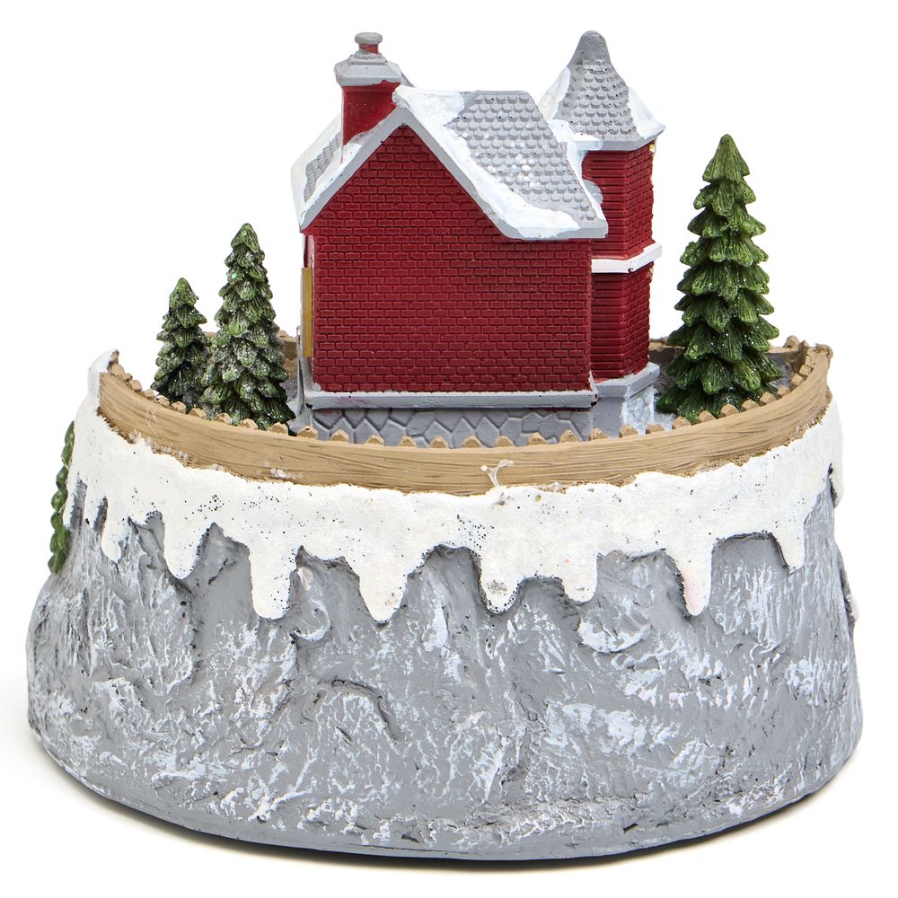 МУЗЫКАЛЬНАЯ СТАТУЭТКА "ЗАГОРОДНЫЙ ДОМИК" С LED-ПОДСВЕТКОЙ 19,5Х19,5Х17,5 СМ