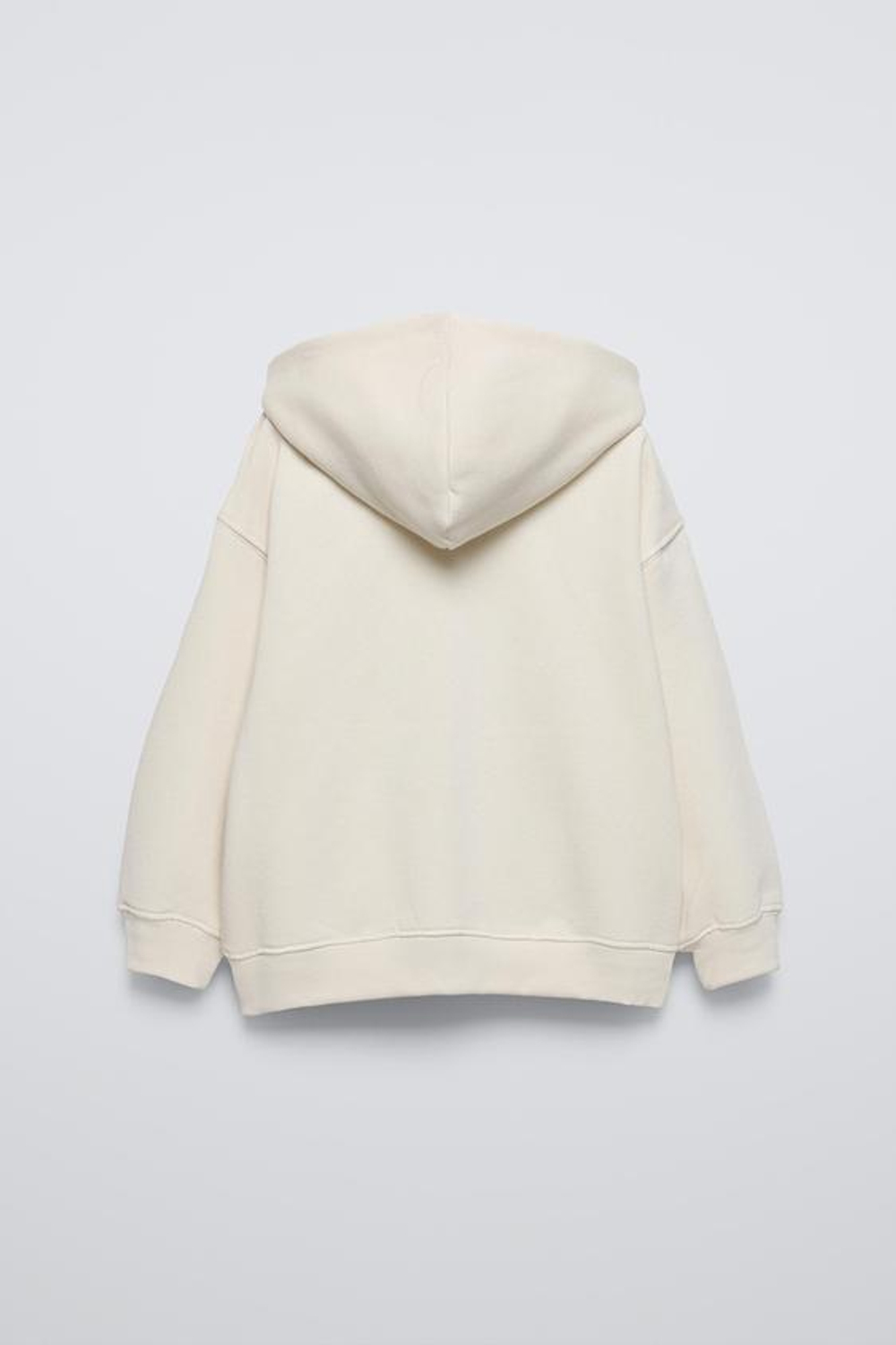 ZARA ТОЛСТОВКА С ПРИНТОМ И МОЛНИЕЙ, ЭКРЮ