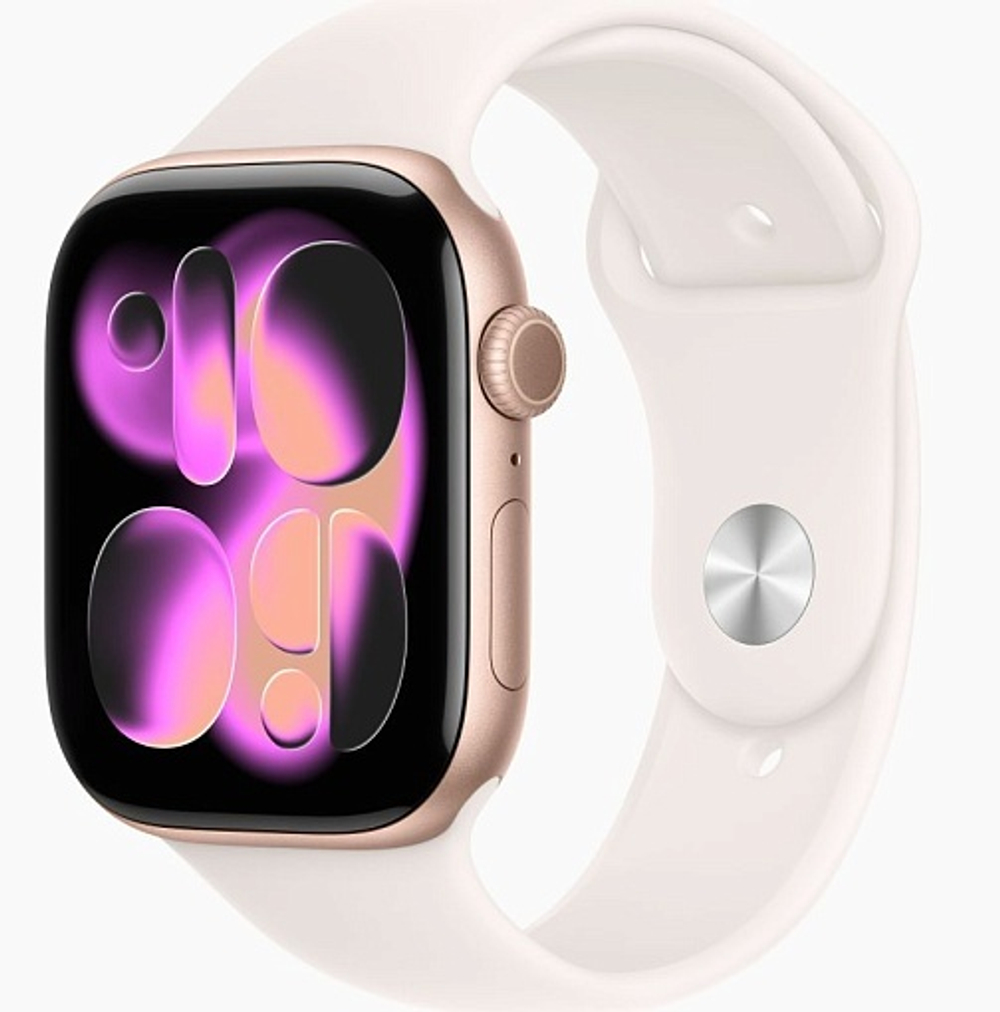 Apple Watch Series 11 46mm Rose Gold Aluminum Case with Sport Band Light Blush
