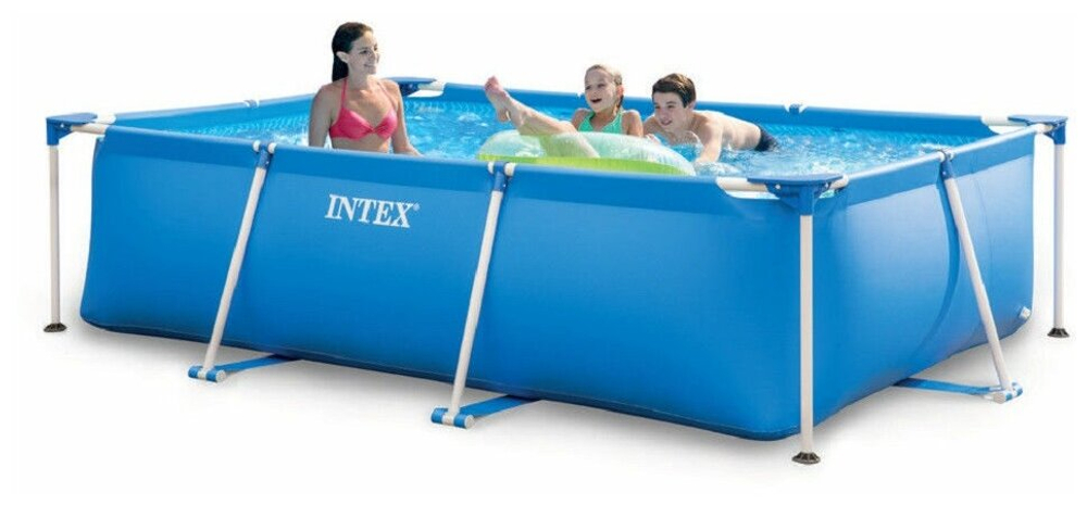 Каркасный бассейн 300х200х75 см Intex 28272, прямоугольный семейный бассейн для дачи Small Frame 3834 л
