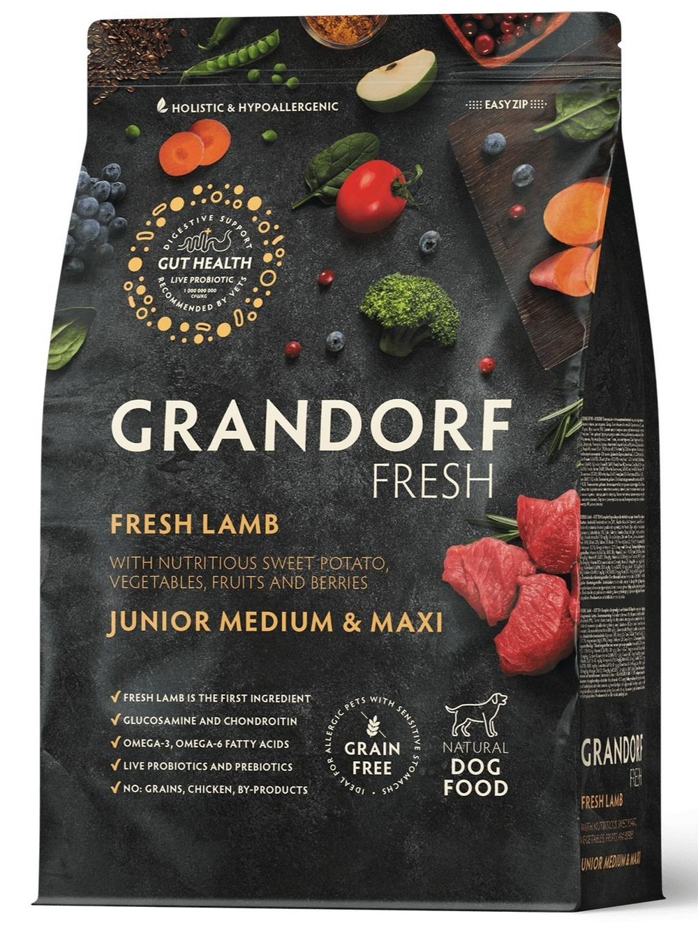 Grandorf fresh junior dog potato корм сухой беззерновой для юниоров ягнёнок,батат
