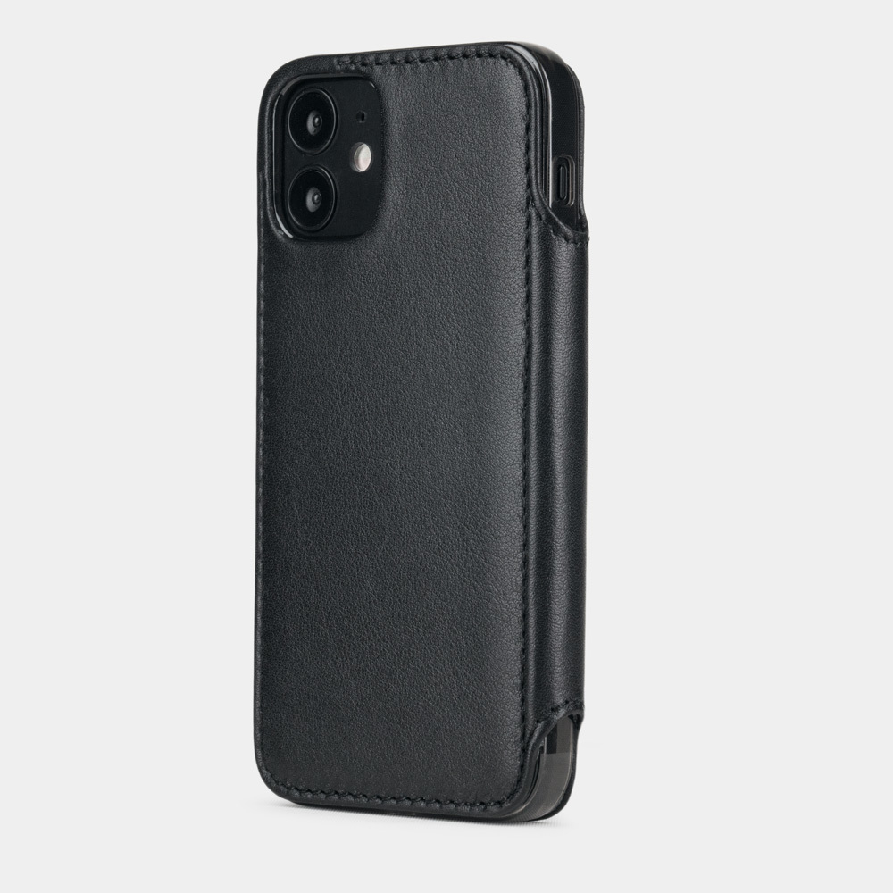 Чехол Benoit для iPhone 12 Mini из натуральной кожи теленка, черного цвета