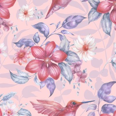 Колибри и цветы